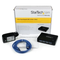 StarTech.com Concentrador Hub USB 3.0 Super Speed de 4 Puertos con Alimentación