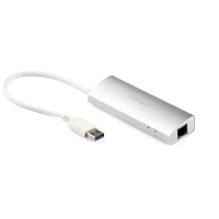 StarTech.com Hub Concentrador de 3 Puertos USB 3.0 con Adaptador de Red Ethernet Gigabit