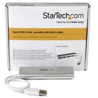 StarTech.com Concentrador Portátil USB 3.0 de 4 Puertos - Hub con Cable Incorporado