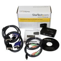 StarTech.com Juego de Conmutador KVM de 2 puertos con todo incluido - USB - Audio y Vídeo VGA