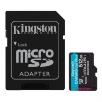 Memoria Kingston Micro SDXC Canvas Go Plus 512GB UHS-I U3 V30 A2 Clase 10 C/Adaptador