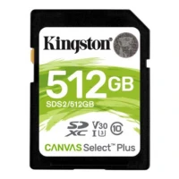 Tarjeta MicroSD Kingston Canvas Select Plus 512 GB 100R A1 C10 Card C/Adaptador