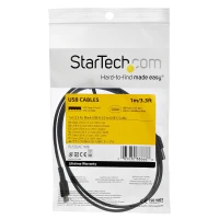 StarTech.com Cable de 1m de Carga USB C - de Carga Rápida y Sincronización USB 2.0 Tipo C a USB C para Laptops - Revestimiento TPE de Fibra de Aramida M/M 60W Negro - iPad Pro Surface