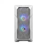 Gabinete Gamer Cooler Master Masterbox TD300 Mesh Mini Torre ITX mATX 2xFan ARGB Cristal Templado Blanco