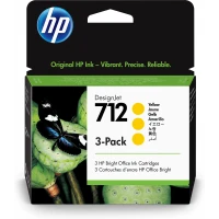 HP Cartucho de tinta DesignJet 712 de 29 ml, amarillo, pack de 3