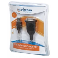 Manhattan 205146 cable serial Gris 0.45 m USB A Serial/COM/RS232/DB9