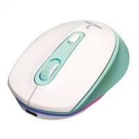 Mouse Inalámbrico Perfect Choice Lumier Recargable Ergonómico RGB Color Blanco