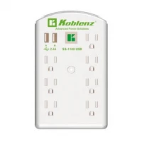 Supresor Pared Koblenz SS-1100 USB 100 Joules 7 Contactos/2 Puertos USB 2.4A LED