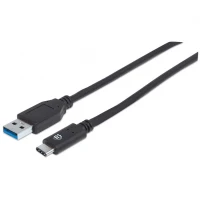 Manhattan USB 3.1 Gen2, 1 m cable USB USB 3.2 Gen 2 (3.1 Gen 2) USB A USB C Negro