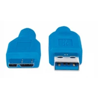 Manhattan USB 3.0, A/Micro-B, 2 m cable USB USB 3.2 Gen 1 (3.1 Gen 1) USB A Micro-USB B Azul