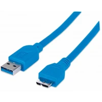 Manhattan USB A - MicroUSB B cable USB 1 m USB 3.2 Gen 1 (3.1 Gen 1) Micro-USB B Azul