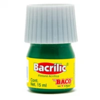 Pintura Baco Bacrílic Acrílica 15ml Color Verde Esmeralda C/10 Pzas