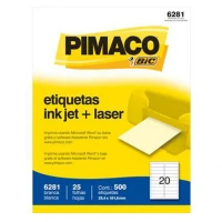 ETIQUETAS BIC CARTA INKJET LASER 25.4 X 101.6 BLANCA PQ C/10