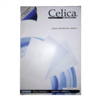 Mica Térmica Celica Tamaño Carta 229x292mm 8 Milésimas o 200 Micrones Paquete C/50 Pzas