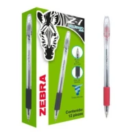 Bolígrafo Zebra Z-1 Punto Fino 0.7mm Tinta Híbrida Color Rojo C/12 Pzas