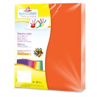 PAPEL CORTADO EUROCOLORS CARTA NARANJA NEON C/100