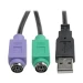 Tripp Lite U219-000-R Adaptador USB a PS/2 - Teclado y Mouse (A M a 2x Mini-Din6 H)