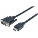 Manhattan 372510 adaptador de cable de vídeo 3 m HDMI Tipo A (Estándar) DVI-D Negro