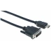 Manhattan 372510 adaptador de cable de vídeo 3 m HDMI Tipo A (Estándar) DVI-D Negro