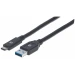 Manhattan 354981 cable USB 3 m USB 3.2 Gen 1 (3.1 Gen 1) USB C USB A Negro