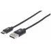 Manhattan 1m, USB 2.0-A/USB-C cable USB USB C USB A Negro