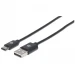 Manhattan 1m, USB 2.0-A/USB-C cable USB USB C USB A Negro