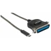 Manhattan 152525 cable de impresora 1 m Negro