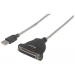 Manhattan 336581 cable de impresora 1.8 m Negro, Plata